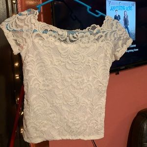 white lacey top